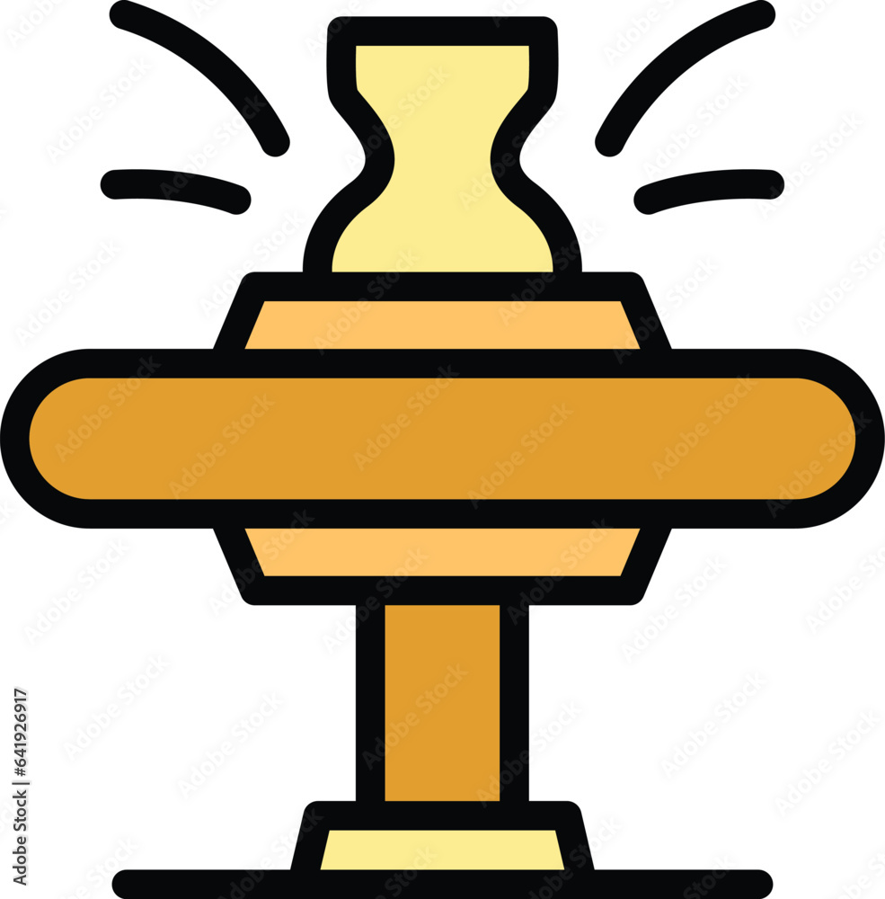 Vase pottery icon outline vector. Workshop class. Making education color flat Vase pottery icon outline vector. Workshop class. Making education color flat