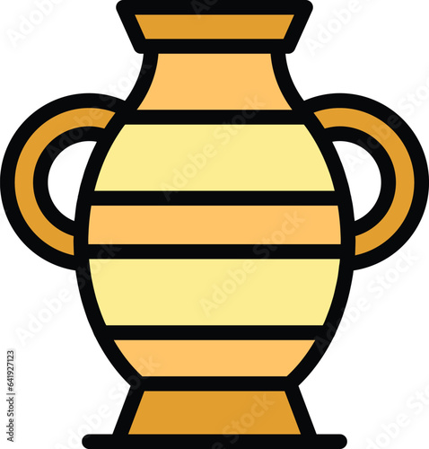 Vase icon outline vector. Pottery art. Ceramic class color flat
