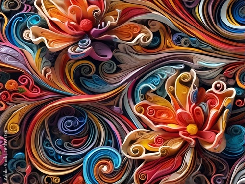 abstract background with flowers