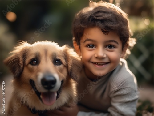 child and their dog