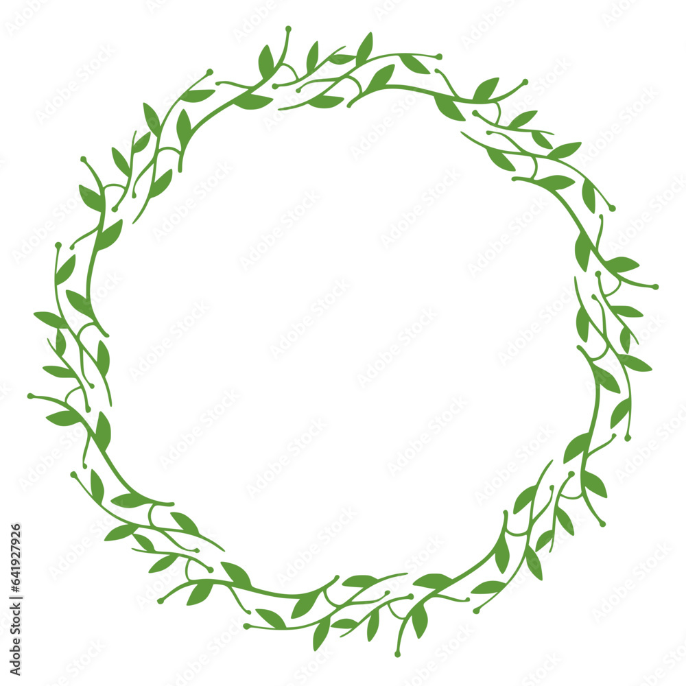 Naklejka premium Leaves cilcular frame