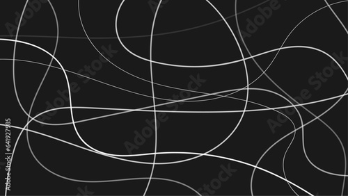 Abstract hand drawn scribble doodle chaos pattern texture isolated on black background. Abstract background. Grunge brush pattern. Texture. Vector.