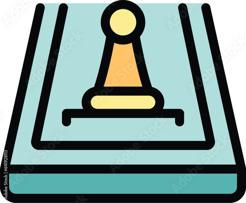 Mobile chess game icon outline vector. Online board. Play checkmate color flat