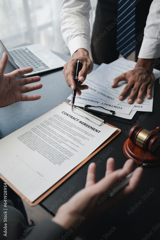 Lawyers give advice to clients and draft contracts. Lawyers seek legal information to plan for representing clients in cases and draft case employment contracts, using the law. Lawyer concept.