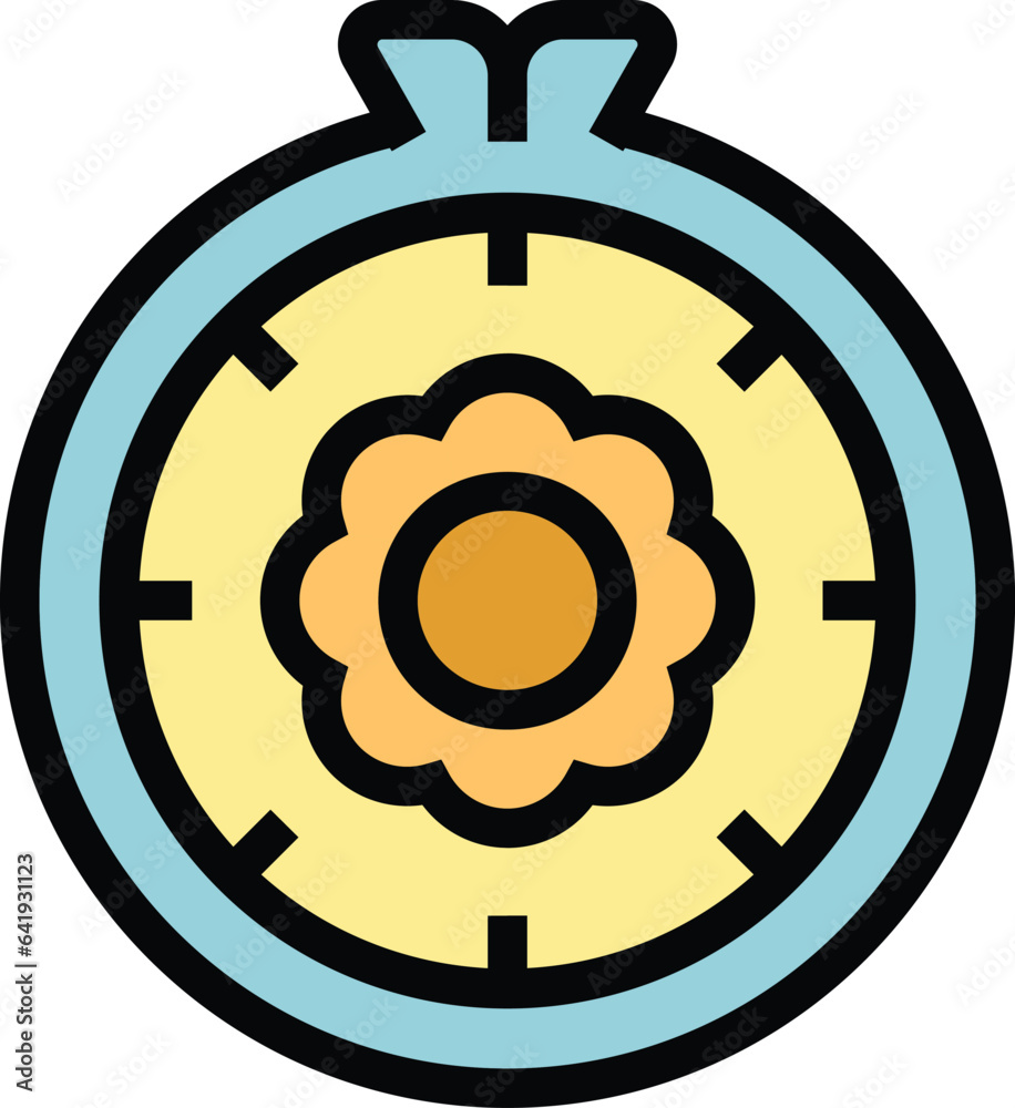 Flower class icon outline vector. Craft art. Sew hobby color flat Flower class icon outline vector. Craft art. Sew hobby color flat