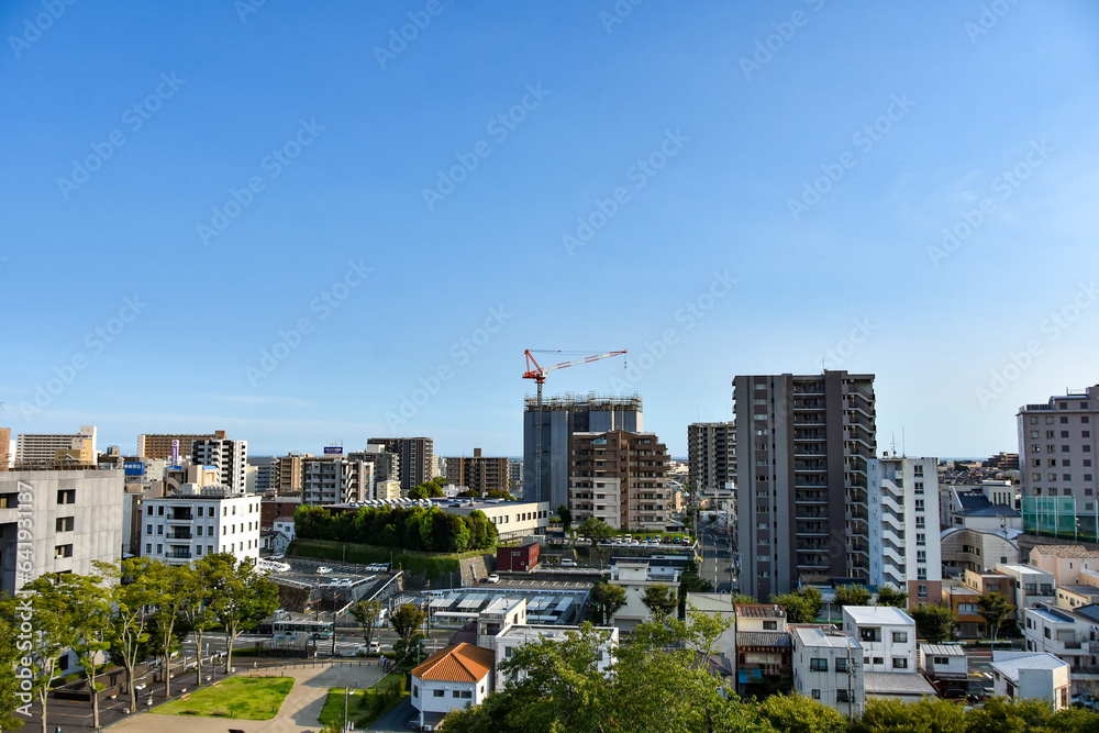 浜松城から眺める市街地の風景