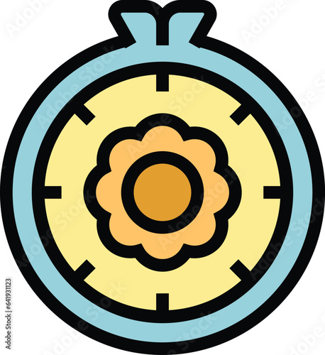 Flower class icon outline vector. Craft art. Sew hobby color flat