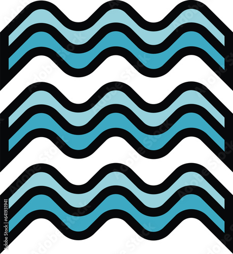 Embroidery wave icon outline vector. Craft art. Fabric studio color flat