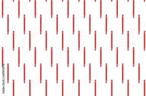 Digital png illustration of vertical red pens repeated on transparent background