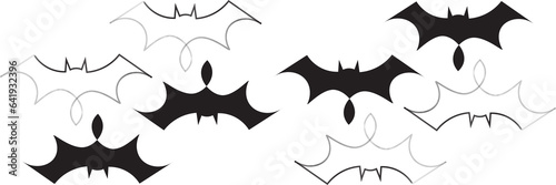 Digital png illustration of bat symbols on transparent background