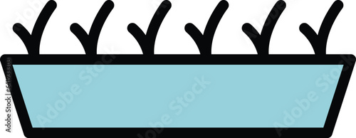 Plant pot icon outline vector. Cow cattle. Dairy animal color flat