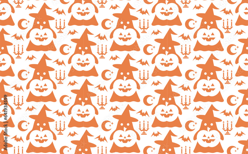 ハロウィンのかわいいシームレスパターン1 ハロウィンのかわいいシームレスパターン1