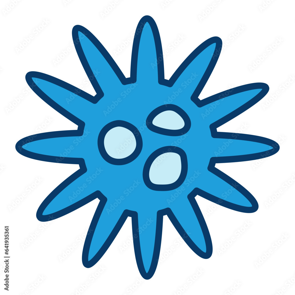 Virus vector concept minimal blue icon or symbol Virus vector concept minimal blue icon or symbol