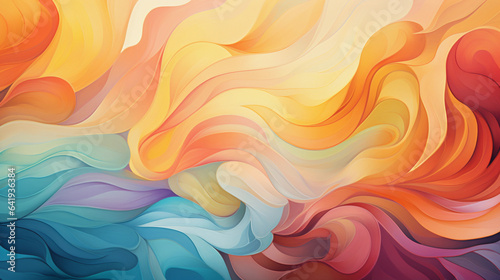Abstract Colorful Background Painted with Captivating Waves of Color