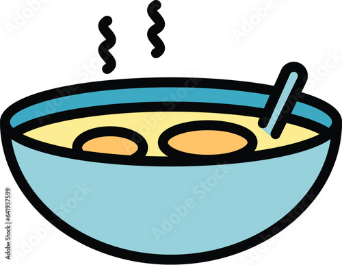 Culinary soup icon outline vector. Brazilian dish. Food meat color flat