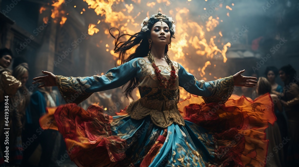 Fototapeta premium Ethnic traditional cultural woman dance