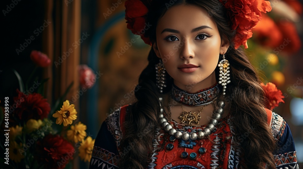 Ethnic cultural woman smile Ethnic cultural woman smile
