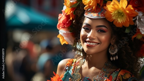 Ethnic cultural woman smile