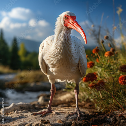 Ibis bird in its Natural Habitat, Wildlife Photography, Generative AI