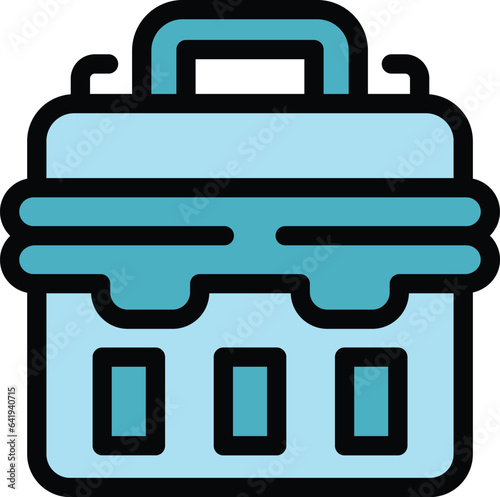 Toolbox icon outline vector. Tool box. Repair case color flat