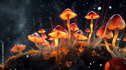 mushroom spores.Generative AI