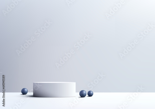 3D Empty White Podium with ...