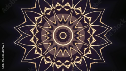 Concert Visual Kalaidoscope Mandala Pattern 3D Illustration Vj Loop premium