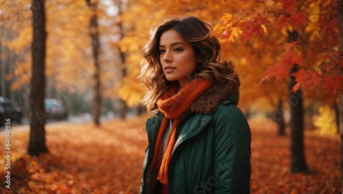 woman in the autumn forest