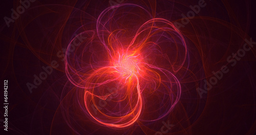 3D manual rendering abstract fractal light background 