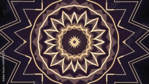 Concert Visual Kalaidoscope Mandala Pattern 3D Illustration Vj Loop premium