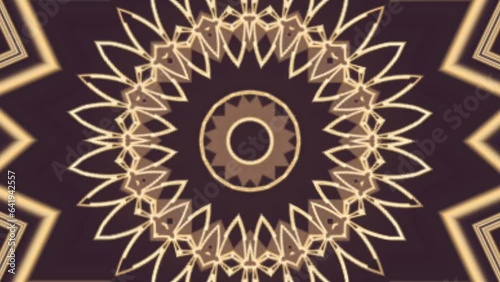 Concert Visual Kalaidoscope Mandala Pattern 3D Illustration Vj Loop premium