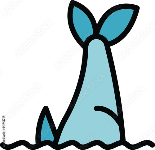 Ocean herring icon outline vector. Fish seafood. Store product color flat