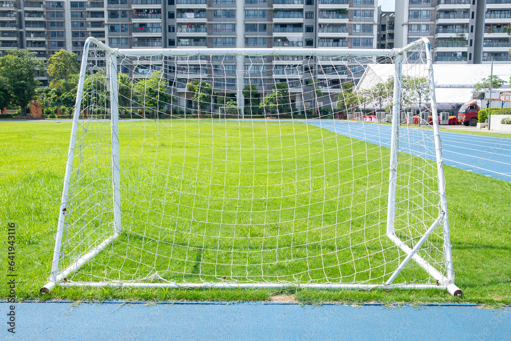 Fototapeta premium soccer field in a school horizontal composition