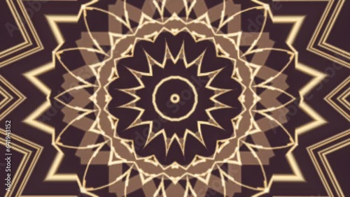 Concert Visual Kalaidoscope Mandala Pattern 3D Illustration Vj Loop premium