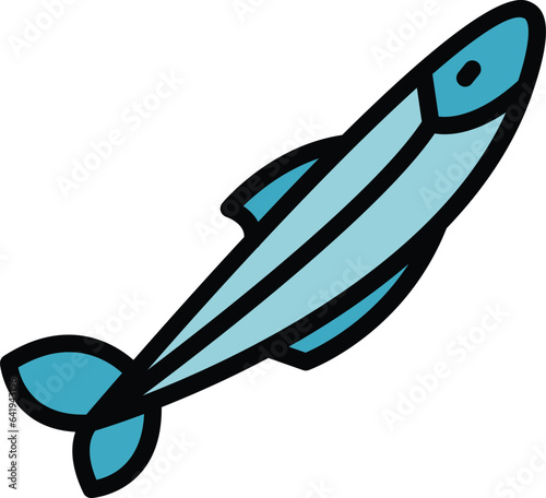 Product herring icon outline vector. Fish seafood. Store sprat color flat