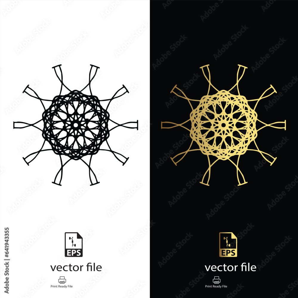 Fototapeta premium golden & black mandala design vector