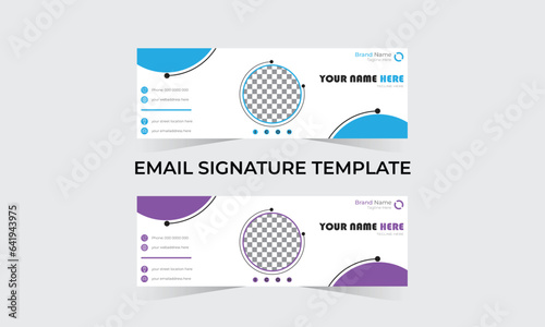 Corporate Email Signature Business email signature with an author photo place modern and minimal layout 