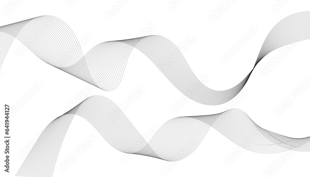 Abstract wave element for design. Digital frequency track equalizer. Stylized line art background. Vector illustration. Wave with lines created using blend tool. Curved wavy line, smooth stripe. Abstract wave element for design. Digital frequency track equalizer. Stylized line art background. Vector illustration. Wave with lines created using blend tool. Curved wavy line, smooth stripe.