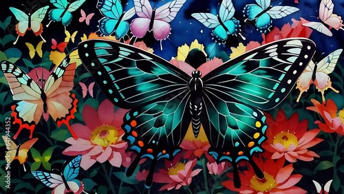 Black Light Butterflies Flipbook Animation
An animated video in the flipbook style depicting a black light poster of butterflies in the 1960s and 1970s style. Generative AI.