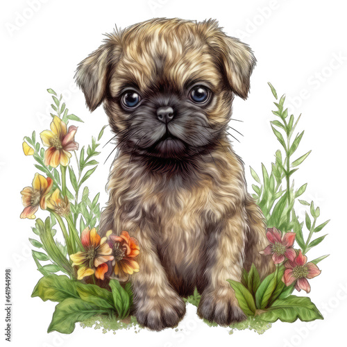 Wallpaper Mural Adorable Brussels Griffon Puppy: A Furry Ball of Cuteness Torontodigital.ca