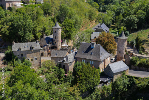 France, Aveyron, Bozouls, the Trou de Bouzouls, Sainte-Fauste church, High quality photo