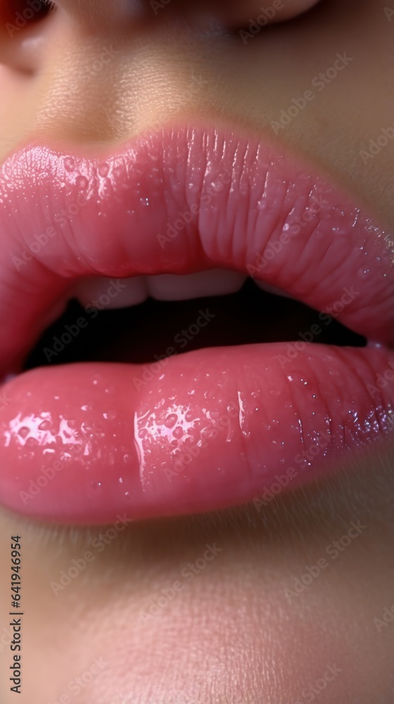 Extreme Macro Close-up of a Kiss AI Generated Extreme Macro Close-up of a Kiss AI Generated