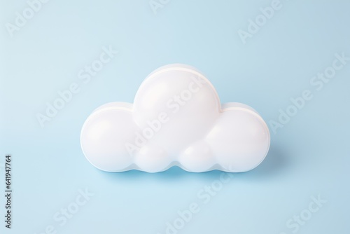 Plastic Cloud Shape Cut Out Object on Light Background AI Generated