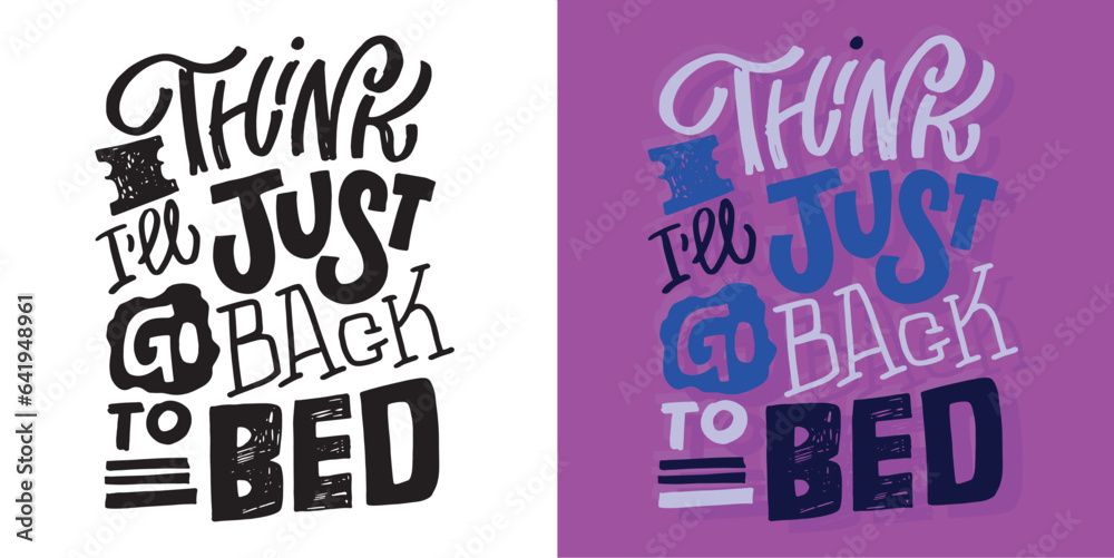 Set with hand drawn lettering quotes in modern calligraphy style, t ...