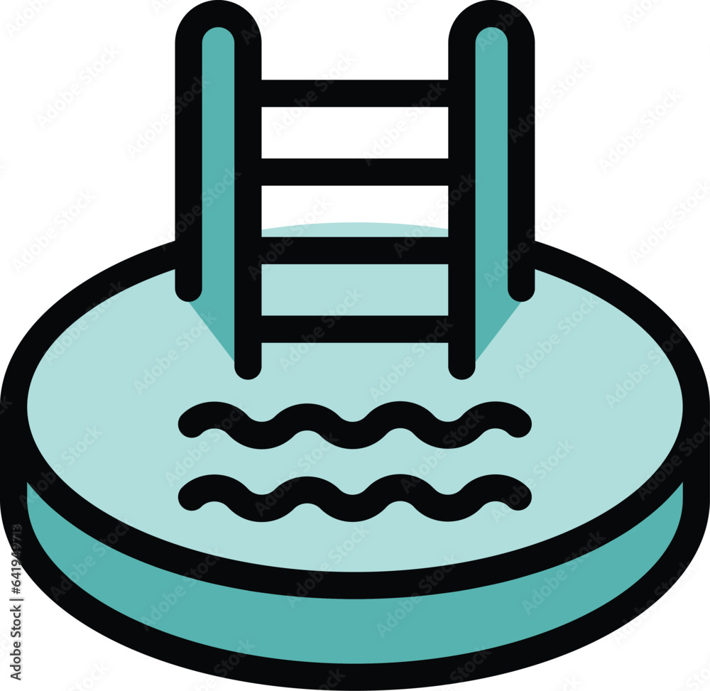 Spa pool icon outline vector. Towel blanket. Home bath color flat Spa pool icon outline vector. Towel blanket. Home bath color flat