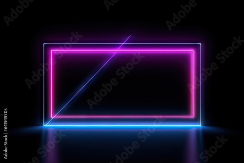 illustration pink tone wallpaper background rendering shade 3D frame neon element color black Parallelogram Blue graphic rectangle overlay isolated motion two picture light