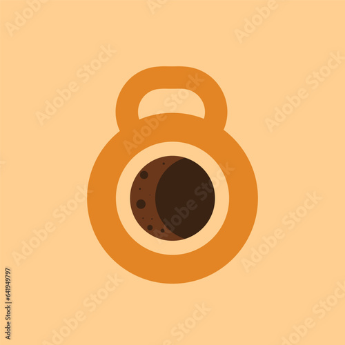 gym coffee logo design vector.