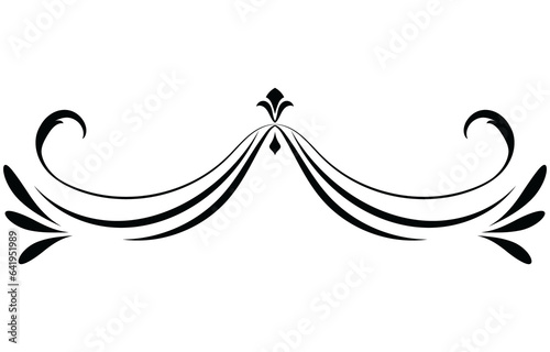Vintage lines. Decorative elements. Border flower collection.