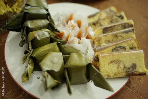 traditional cake from indonesia on the white plate