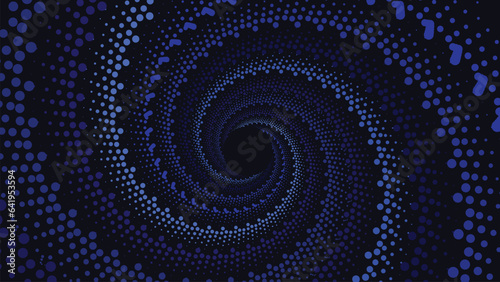 Abstract spiral vortex round background in dark blue color combination. This creative design can be used as a background.